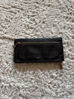 Vintage Black Leather HOBO Jill Trifold Wallet